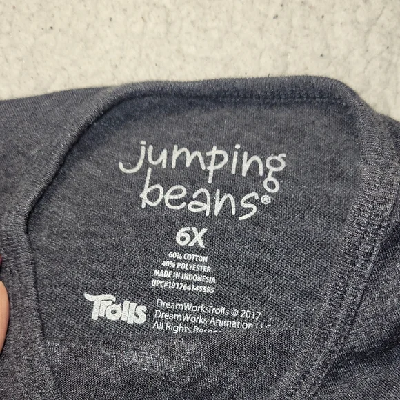 Jumping Beans Trolls Long Sleeve Shirt - Dark Gray and Pink - Picture 3 of 3